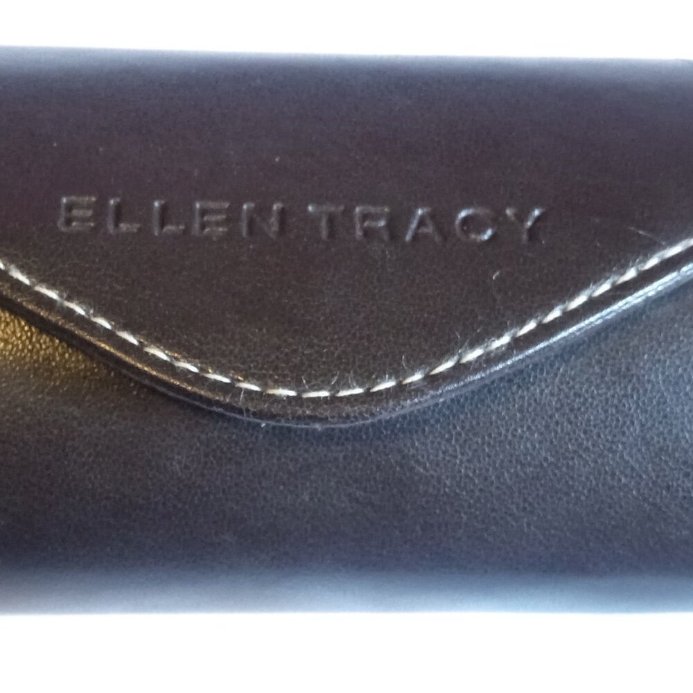 Ellen Tracy Designer Fashion Brown Clam Shell Hard Eye Glasses Sunglasses Case